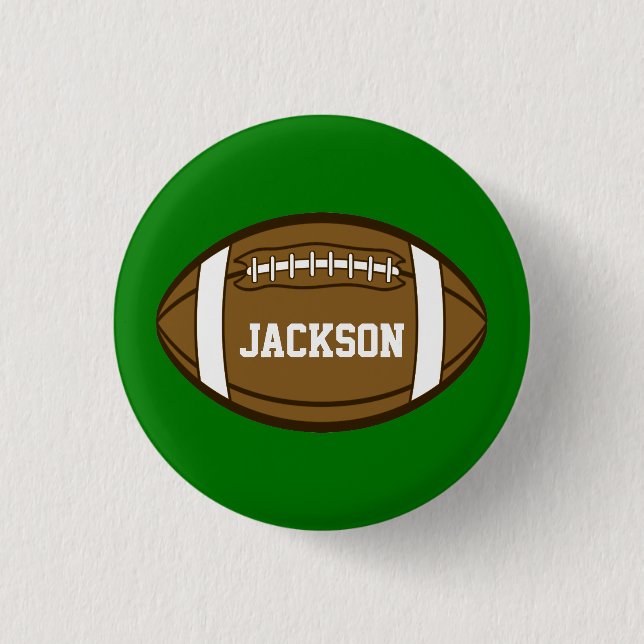 Personalized Football for Boys who love Sports Button (Front)