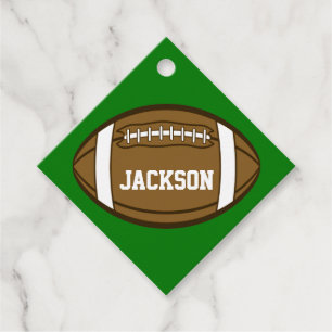 Personalized Football for Boys who love Sports Favor Tags