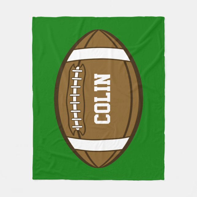 Personalized Football for Boys who love Sports Fleece Blanket (Front)