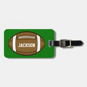 Personalized Football For Boys Who Love Sports Luggage Tag by CandiCreations at Zazzle