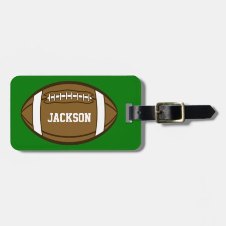 Personalized Football For Boys Who Love Sports Luggage Tag