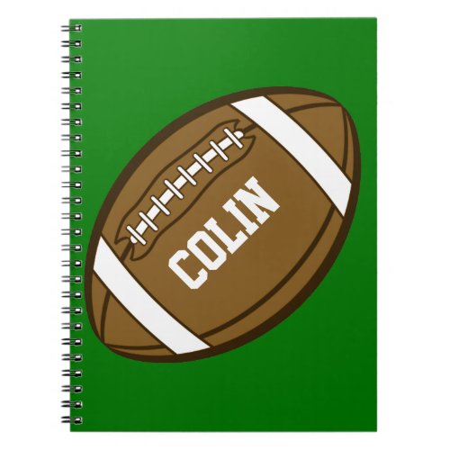 Personalized Football for Boys who love Sports Notebook