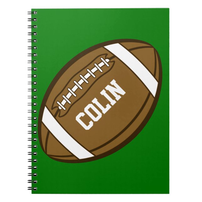 Personalized Football for Boys who love Sports Notebook (Front)