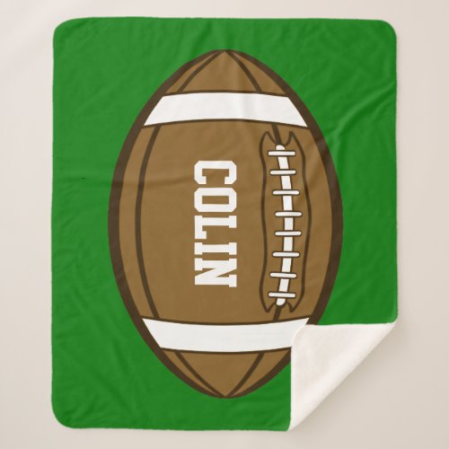 Personalized Football for Boys who love Sports Sherpa Blanket