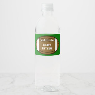 Personalized Football for Boys who love Sports Water Bottle Label