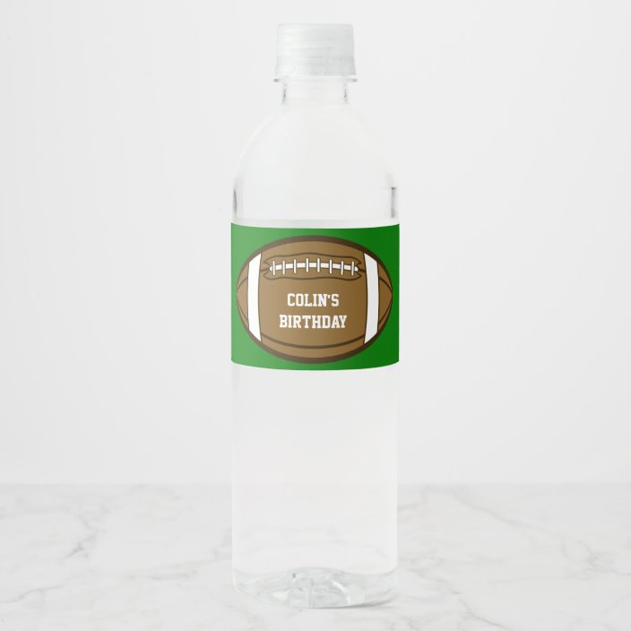 Personalized Football For Boys Who Love Sports Water Bottle Label