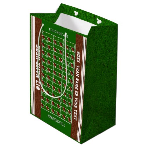Personalized Football Gift Bags 4 Sizes, Your Text Zazzle
