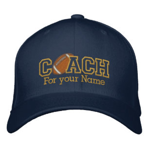 Personalized Football Golden Coach with your name Embroidered Baseball Hat