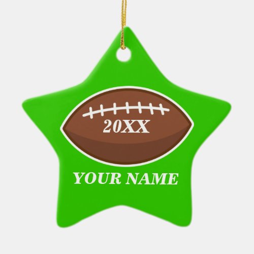 Personalized Football Green Ornament Custom Gift