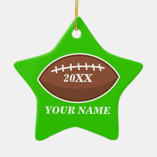 Personalized Football Green Ornament Custom Gift (Front)