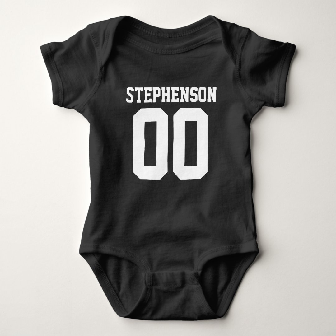 Personalized Football Jersey Baby Boy Custom Text Baby Bodysuit Zazzle