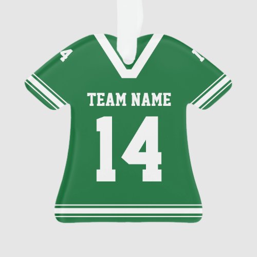 Personalized Football Jersey Green Photo Ornament