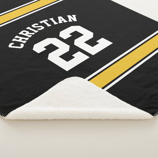 Personalized Football Jersey Novelty Sport Themed Sherpa Blanket (3/4)