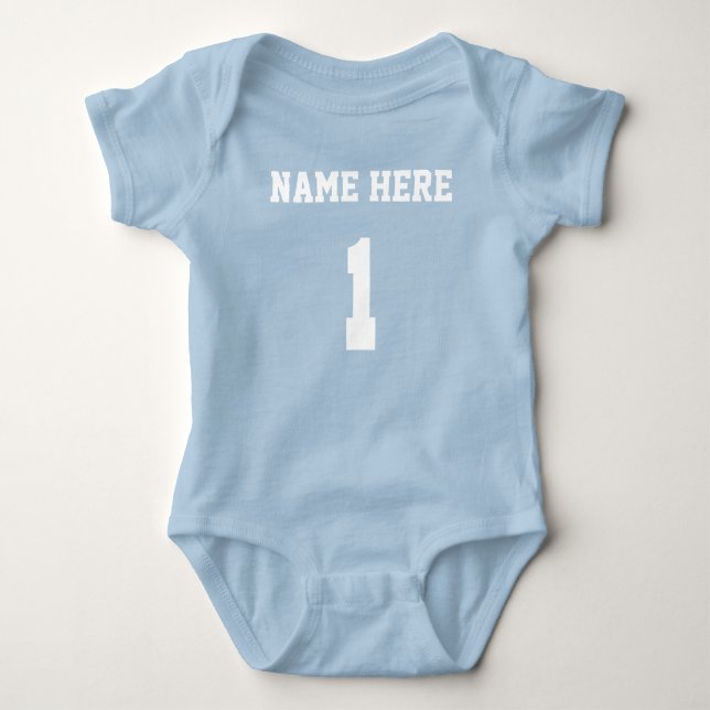 Personalized Football Jersey One Piece Body Suit Baby Bodysuit (Front)