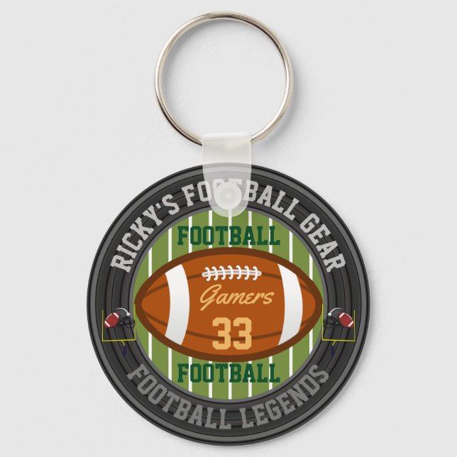 Personalized Football Keychain (Front)