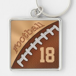Personalized Football Keychains NUMBER or MONOGRAM