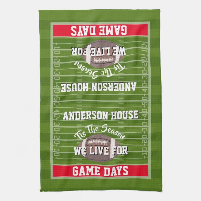 Personalized Football Kitchen Towel (Vertical)