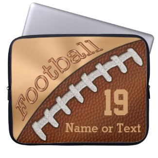 Personalized Football Laptop Case, NUMBER and NAME Laptop Sleeve