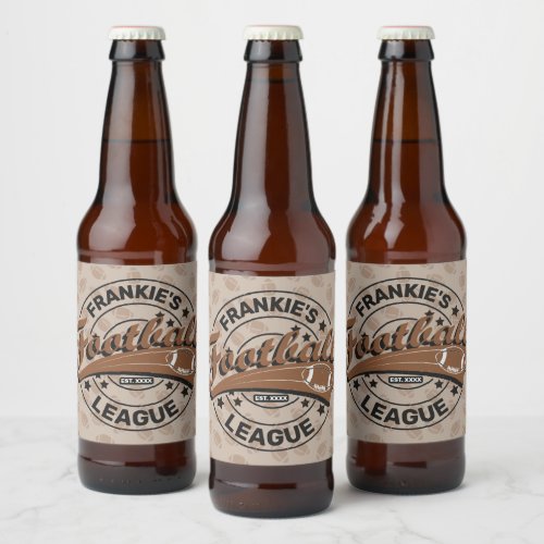 Personalized Football League Player Team Beer Bottle Label