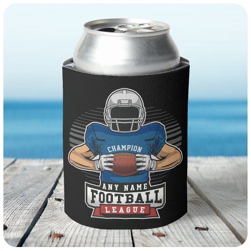 Personalized Football League Player Team Champ  Can Cooler