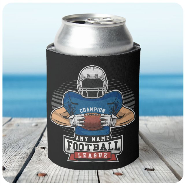 Personalized Football League Player Team Champ  Can Cooler (Creator Uploaded)