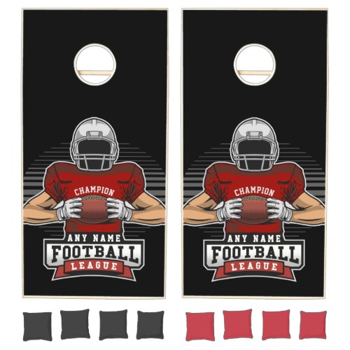 Personalized Football League Player Team Champ  Cornhole Set