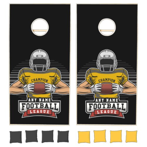 Personalized Football League Player Team Champ  Cornhole Set