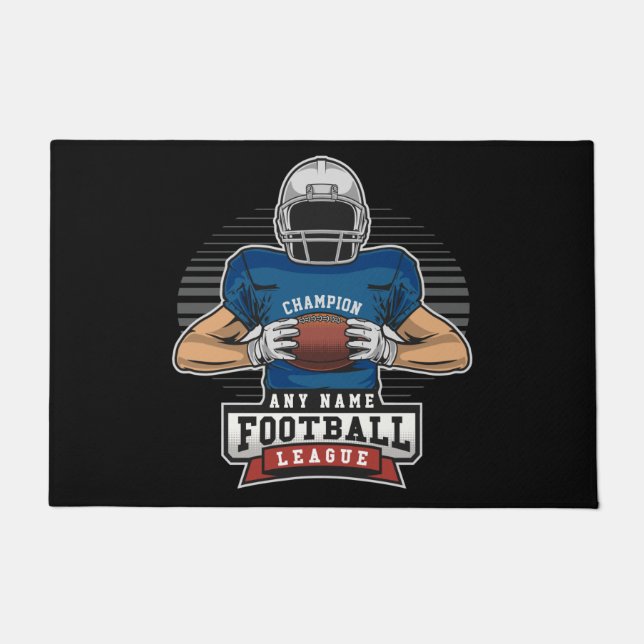Personalized Football League Player Team Champ  Doormat (Front)