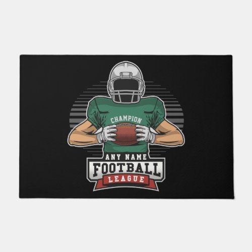 Personalized Football League Player Team Champ   Doormat