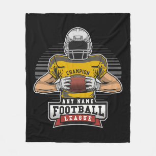 Personalized Football League Player Team Champ Fleece Blanket