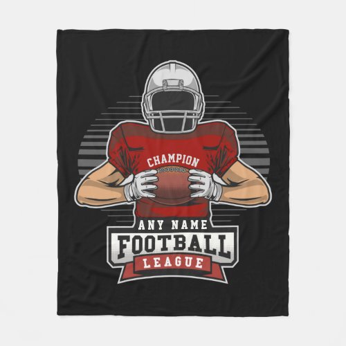 Personalized Football League Player Team Champ  Fleece Blanket