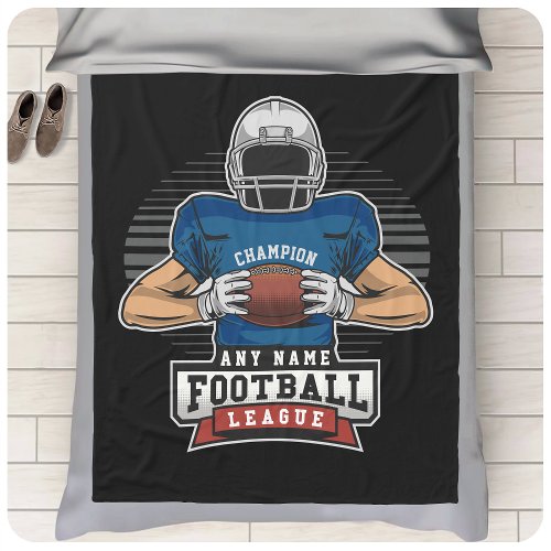 Personalized Football League Player Team Champ Fleece Blanket