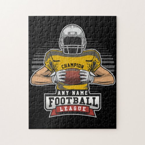Personalized Football League Player Team Champ   Jigsaw Puzzle