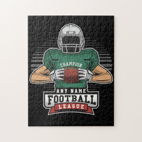 Personalized Football League Player Team Champ   Jigsaw Puzzle