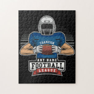 Personalized Football League Player Team Champ Jigsaw Puzzle