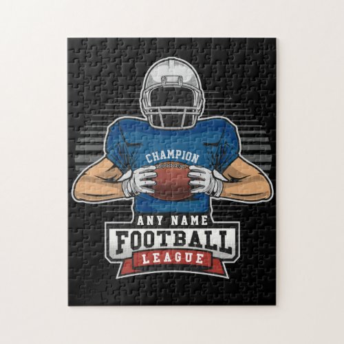 Personalized Football League Player Team Champ  Jigsaw Puzzle