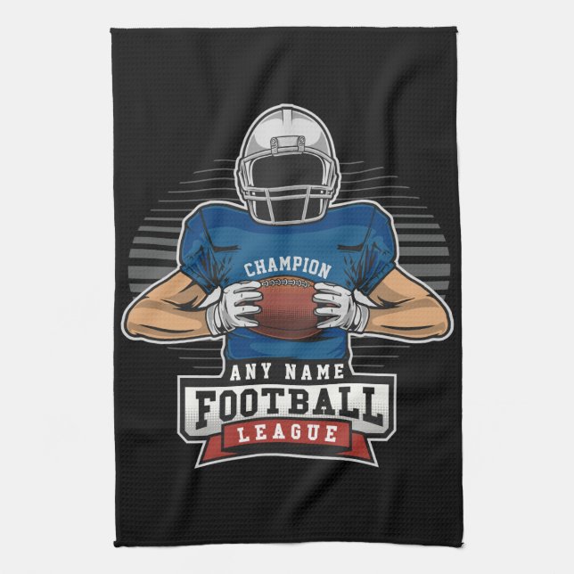 Personalized Football League Player Team Champ  Kitchen Towel (Vertical)