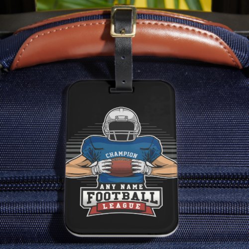 Personalized Football League Player Team Champ  Luggage Tag