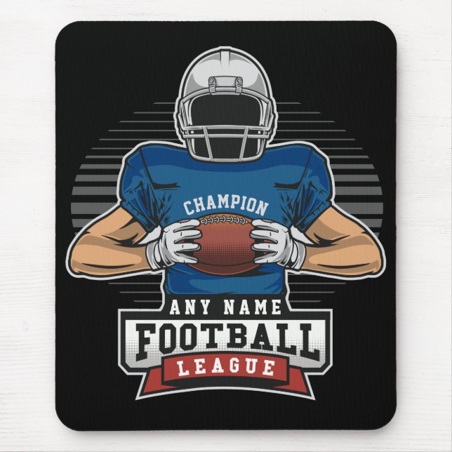 Personalized Football League Player Team Champ  Mouse Pad (Front)