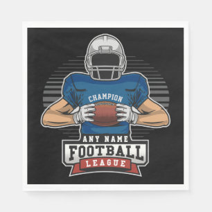 Personalized Football League Player Team Champ Napkins