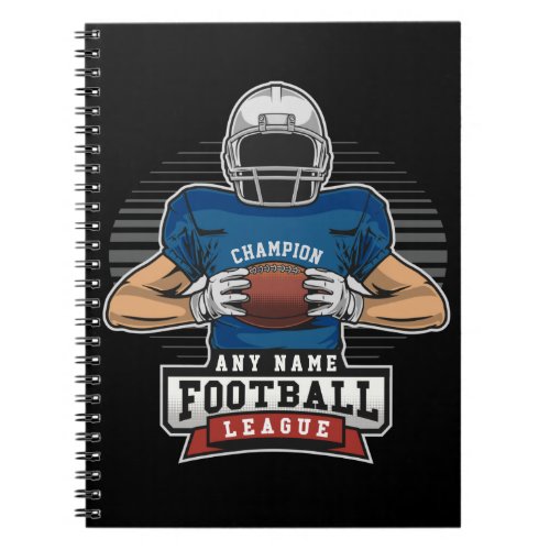 Personalized Football League Player Team Champ  Notebook