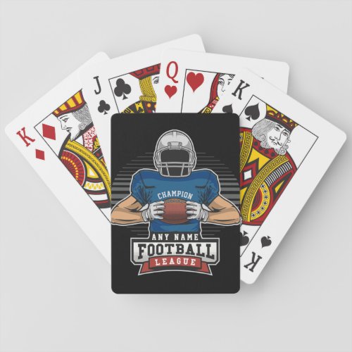 Personalized Football League Player Team Champ  Poker Cards