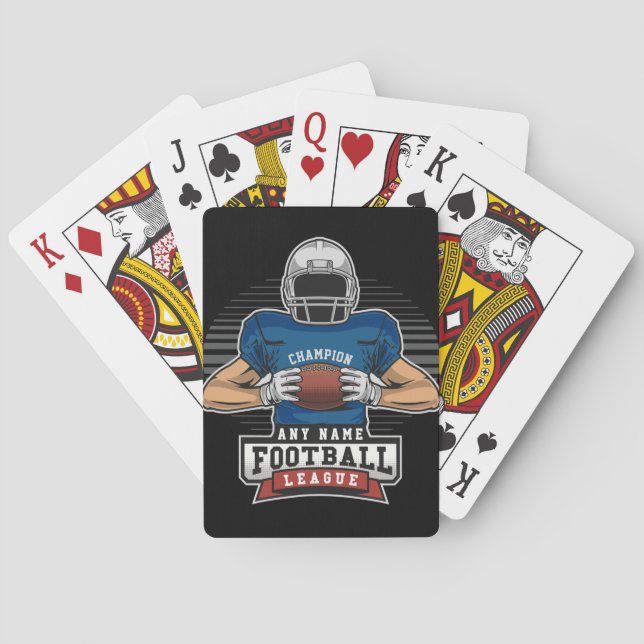 Personalized Football League Player Team Champ  Poker Cards (Back)