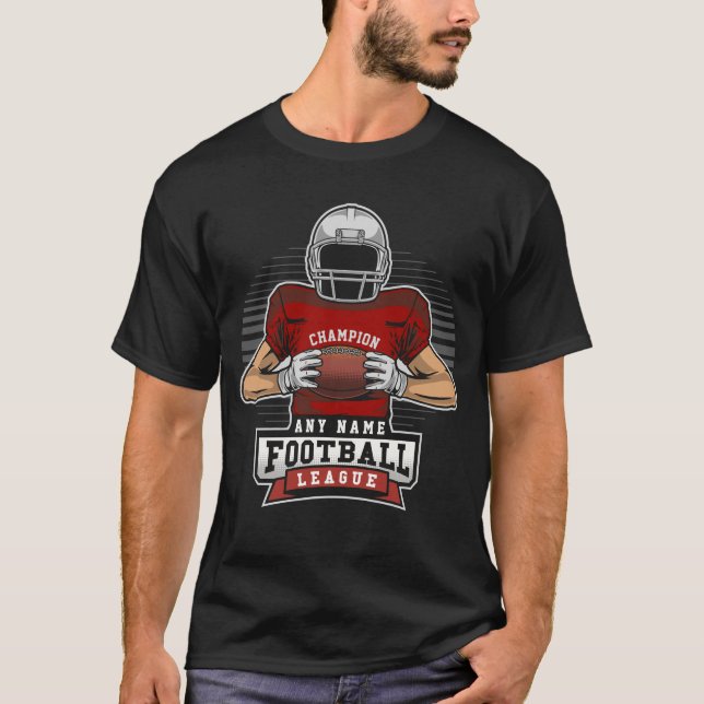 Personalized Football League Player Team Champ  T-Shirt (Front)