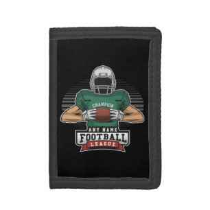 Personalized Football League Player Team Champ Tri-fold Wallet