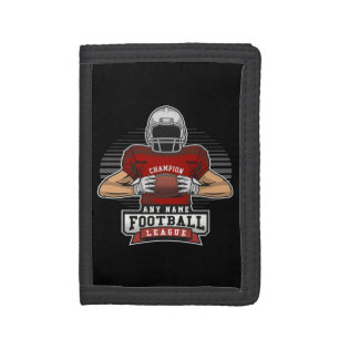 Personalized Football League Player Team Champ Trifold Wallet