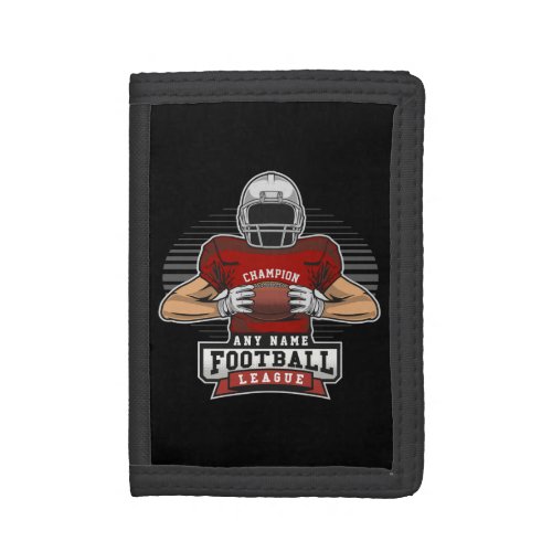Personalized Football League Player Team Champ   Trifold Wallet