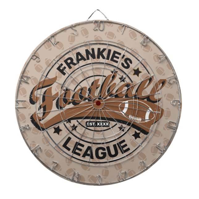 Personalized Football League Player Team Dart Board (Front)