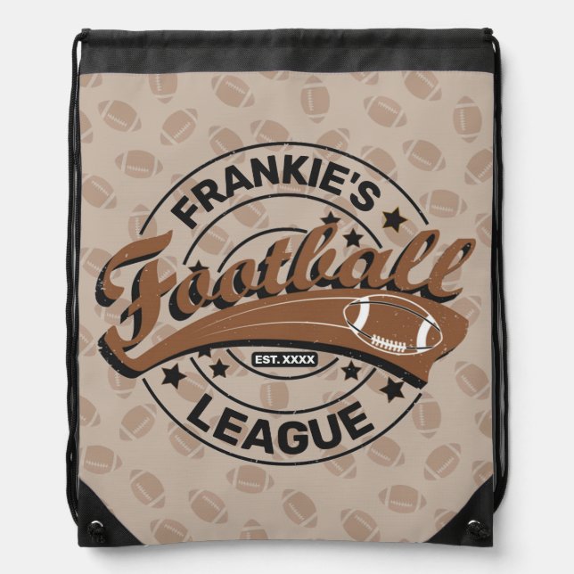 Personalized Football League Player Team  Drawstring Bag (Front)
