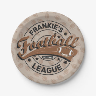 Personalized Football League Player Team Paper Plates